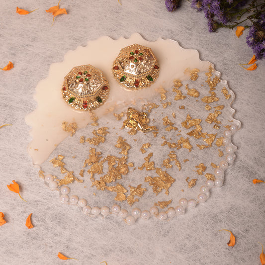 White Pearl Pooja Thali (8inch)