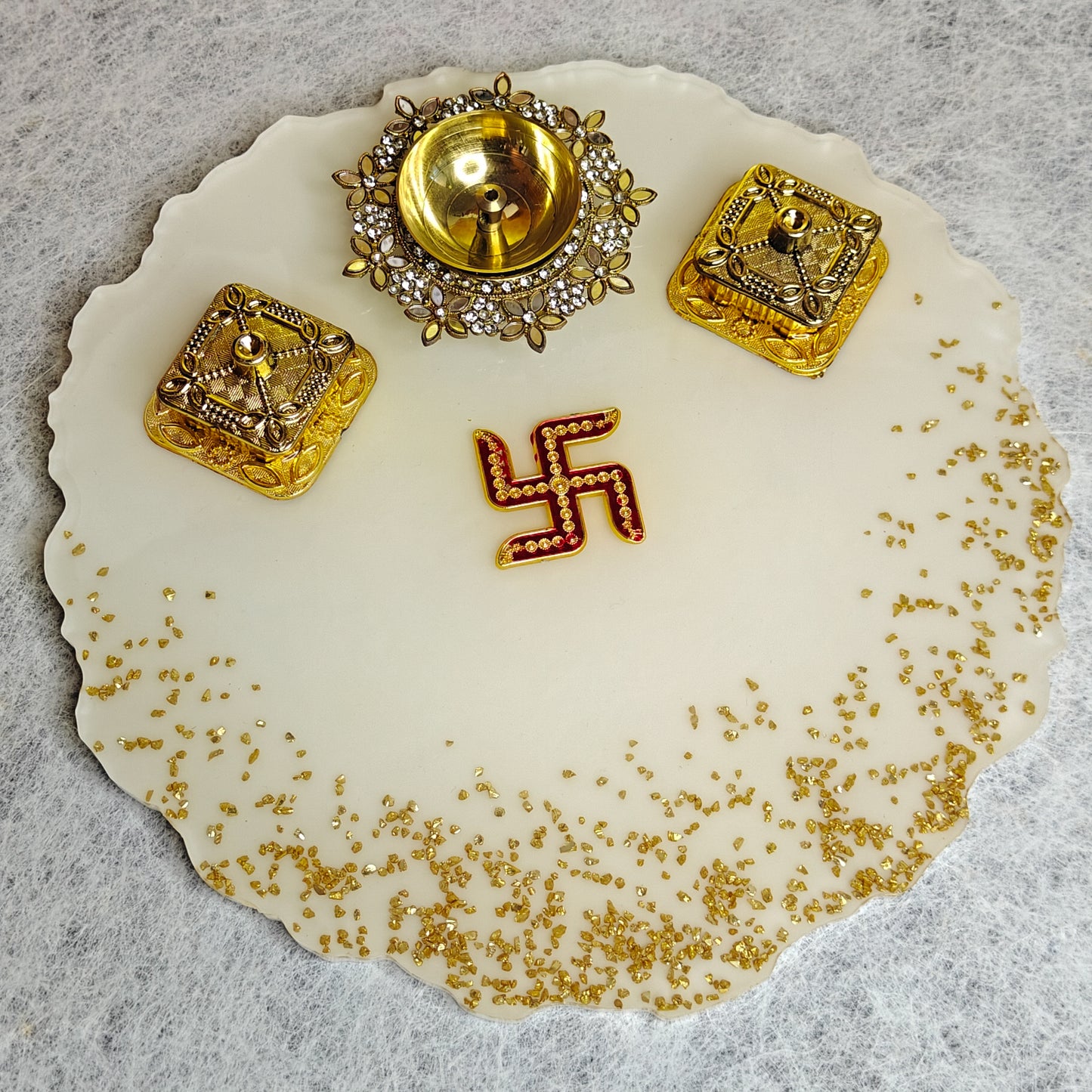 Premium Swastik Pooja Thali (10 inch)