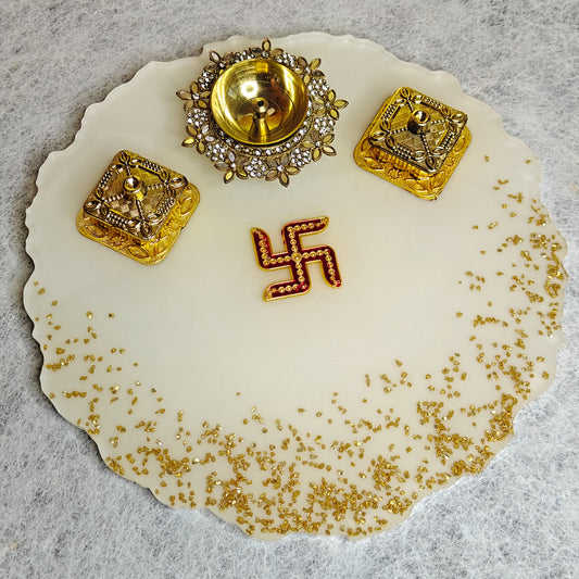 Premium Swastik Pooja Thali (10 inch)